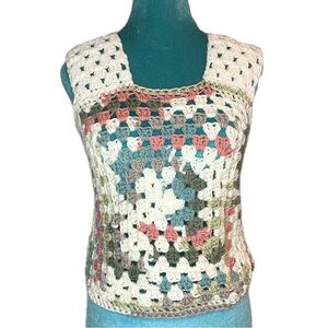 Granny square tank top crochet by seller handmade fits size Small - Large